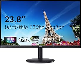 SB243Y G0bi 23.8" IPS Full HD (1920 x 1080) Ultra-Thin Zero-Frame Gaming Office Monitor | Adaptive-Sync Support (FreeSync Compatible) | Up to 120Hz Refresh | 1ms (VRB) | Tilt | HDMI & VGA Ports