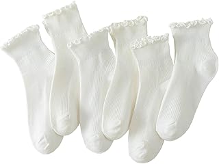 Sponsored Ad - 6 Pairs of Ruffle Socks Women, Cute Ruffle Ankle Socks