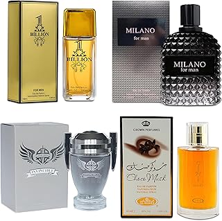 Sponsored Ad - Men Cologne 4-Piece Combo Set (Choco/Milano/Billion/Invincible) Each 100ml Eau de Toilette/Parfume Spray Premium Men Perfume Set Long Lasting Fragrance for Daily Use