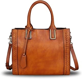 Sponsored Ad - Genuine Leather Satchel Handbag for Women Vintage Handmade Shoulder Bag Cowhide Tote Purse