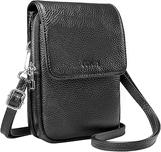 Sponsored Ad - Genuine Leather Small Crossbody Bags for Women, Cell Phone Cross body Purse Bag with RFID Blocking Card Slots