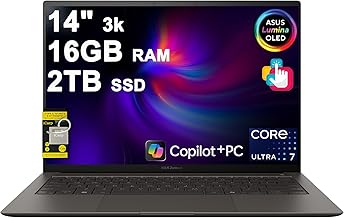 Sponsored Ad - Zenbook S14 Laptop 14" 3k OLED 120Hz Touch (500nits HDR, 100% DCI-P3) Intel 8-core Ultra 7 256V (Up to 47 Tops) 16GB DDR5 2TB SSD for Designer Business Professional Win11 ICP Hub w/Copi