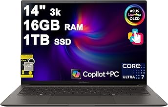 Sponsored Ad - Zenbook S14 Laptop 14" 3k OLED 120Hz Touch (500nits HDR, 100% DCI-P3) Intel 8-core Ultra 7 256V (Up to 47 Tops) 16GB DDR5 1TB SSD for Designer Business Professional Win11 ICP Hub w/Copi