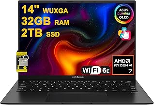 Sponsored Ad - Zenbook 14 Laptop 14" WUXGA Lumina OLED Touch (100% DCI-P3, 500nits HDR) AMD 8-core Ryzen AI 7 350 (Up to 50 Tops) 32GB RAM 2TB SSD for Creator Business Professional Win11 ICP Hub w/Cop