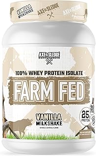 Axe & Sledge Farm Fed 100% Whey Protein Isolate | 25g Protein | Low Carb, Low Sugar, Gluten Free | Protein Powder for Men and Women | Keto | Made in The USA | 28 Servings, Vanilla Milkshake