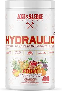 Axe & Sledge Hydraulic Stim-Free Pre-Workout Powder for Men & Women | Performance, Stamina, Focus, Pumps | L-Citrulline, Beta Alanine, Creatine, Caffeine-Free, Fruit Kaboom