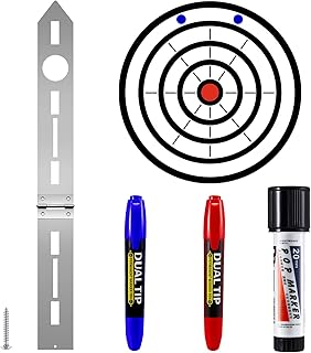 Epakh Axe Throwing Target Template Stainless Steel Target Template Stencil Comes with 3 Markers Throwing Board Stencil Axe Set for Drawing, 20 x 2 Inches (Foldable)