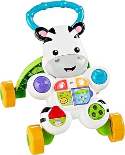 Fisher-Price Baby Push Toy Learn with Me Zebra Walker Musical Learning Activity with Lights & Fine Motor Play for Infants Ages 6+ Months (Amazon Exclusive)