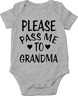 CBTwear Please Pass Me To Grandma Baby Bodysuit Funny Infant Outfit Cute Newborn Clothes Unisex Romper (6 Months, Heather Grey)