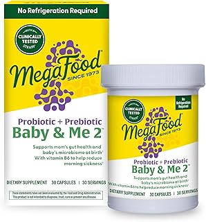 Sponsored Ad - MegaFood Baby & Me 2 Prenatal Probiotic, Vegetarian Pregnancy Prebiotics and Probiotics for Women, Digestive Health & Immune Support with Vitamin B6 for Morning Sickness Relief, 30 Caps