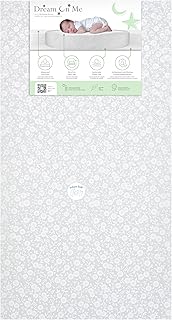 Dream On Me Dreamland Orthopedic Firm Fiber Crib and Toddler Bed Mattress, Greenguard Gold and JPMA Certified, Waterproof Vinyl Cover, Dual-Sided Mattress, Grey, Made In The U.S.A