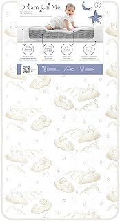 Dream On Me Twilight 5” 2-in-1 Breathable Spring Coil Crib & Toddler Mattress – Firm Infant Side & Plush Toddler Side, Reversible Design, Waterproof Vinyl Cover, GREENGUARD Gold & JPMA Certified