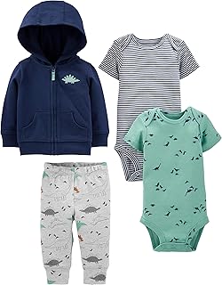 baby-boys 4-piece Jacket, Pant, and Bodysuit Set