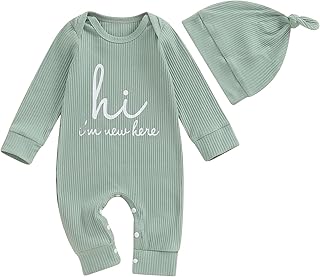 Newborn Baby Boy Girl Clothes Hi I'm New Here Coming Home From Hospital Outfits Gender Neutral One Piece Romper
