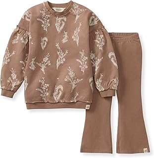 baby-girls Long Sleeve Top and Pant Set, 100% Organic Cotton Outfit