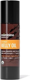 Mambino Organics Oh Baby! Belly Oil for Pregnant Women, Organic Stretch Mark Oil for Pregnancy, Postpartum Skin Elasticity, Hydration, With Tamanu, Shea Butter, Calendula, Vegan, Non-GMO, 2 fl oz