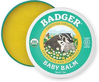 Sponsored Ad - Badger Baby Balm, Organic Calendula Cream, Soothes Diaper Rash, Cradle Cap & Dry Skin, 100% Organic Baby Cream, Pediatrician Tested & Long Lasting, 2 oz Tin