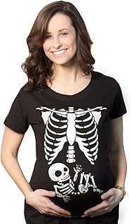 Maternity Skeleton Baby Monster Pumpkin T Shirts Funny Cute Pregnancy Halloween Tees