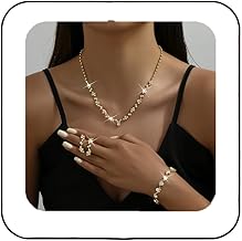 Unicra Bride Crystal Necklace Earrings Set Bridal Wedding Jewelry Sets Rhinestone Choker Necklace Costume Jewelry Set for Women and Brides (3 piece set - 2 earrings and 1 necklace)