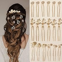 18 Pieces Gold Hair Accessories For Women Pearl Crystal Bridal Hair Pins Rhinestone Wedding HairPieces for Bride Bridesmaids
