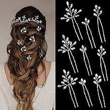 9 Pieces Bridal Hair Pins Rhinestone HairPiece for Women Crystal Silver Hair Accessories for Bride Bridesmaids
