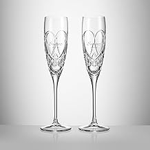 Sponsored Ad - Waterford Personalized True Love Wedding Champagne Flutes, Set of 2 Custom Engraved Crystal Champagne Glasses for Wedding, Anniversary, Bride and Groom