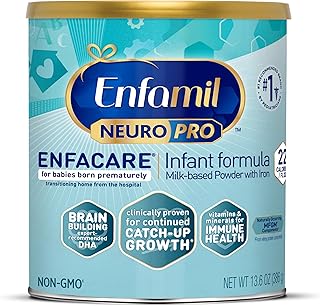 NeuroPro EnfaCare High Calorie Premature Baby Formula, Milk-Based with Iron, Brain-Building DHA, Vitamins & Minerals for Immune Support, added easy-to-digest proteins, Baby Milk, 13.6 Oz Can