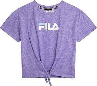 Girls Short Sleeve Crop Top - Tie-Dye Crewneck Cute Summer Top and Graphic Shirts for Girls with Front Tie (Sizes: 7-16)