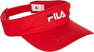 Heritage Logo Adjustable Strap Curved Brim Visor (US, Alpha, One Size, Red)