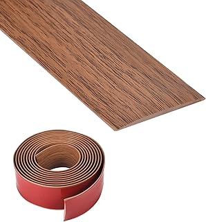 Sponsored Ad - Vinyl Floor Transition Strip, Self Adhesive Floor Cover Strips PVC Laminate Threshold Strip Bar Flat Divider Strip for Joining Floor Gaps, Doorways Threshold, Carpet, 2" Wide (Brown Woo