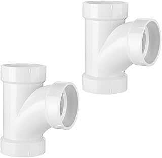 Sponsored Ad - (2" PVC Tee, 2 Pack) Asterbacks 2 inch PVC Tee T Schedule 40 White Pipe Fittings Connectors PPT-753(2 PCS)