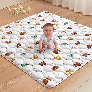 Sponsored Ad - Premium Foam Baby Play Mat 47" X 47", Thicken One-Piece Crawling Mat, Non-Slip Cushioned Baby Playmats for Infants, Babies, Toddlers - Machine Washable for Easy Care