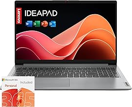 IdeaPad 1i Laptop with Microsoft 365 Home and Business • 12GB RAM • 1TB Cloud Storage and 256GB SSD • Intel Core • 15 Anti-Glare Screen • WiFi-6 • 11HR Battery • Windows 11 • w/o Earbuds