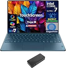 Yoga AI Powered Laptop 14.0" Touchscreen OLED 4K Display (Intel Ultra 7-258V, 32GB LPDDR5X, 1TB SSD, Intel Arc 140V, Backlit KB, Fingerprint, 2 Thunderbolt 4, WiFi 7, Win 11 Home) w/USB-C Dock
