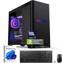 Legion Tower 5i Gaming Desktop Computer - Intel Core-Ultra 9 275HX, NVIDIA GeForce RTX 5070 Ti (16GB GDDR7), Windows 11 Pro, 32GB DDR5 + 2TB SSD, Liquid Cooling, Wi-Fi 6E, 30L Volume