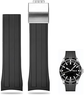 22mm Curved Lug End Watch Strap For Mido Ocean Star M026.430A series Replacement Sport Watch Band with deployment buckle