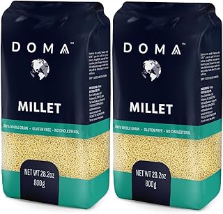 DOMA Millet 3.5lb (2x1.76lb, 36 Servings) - Gluten-Free Whole Grain Superfood, Great for Grain Bowl, Hot Cereal, Porridge, Salads, Side Dishes, Puddings, Non-GMO