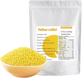 Millet 17.63 oz Hulled Gluten Free Bulk Raw Sun-Dried Millet Whole Grain