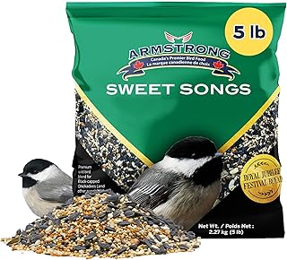 Armstrong Wild Bird Food Royal Jubilee Sweet Songs, 5 Pounds - with Black Oil Sunflower, White & Red Millet, Sunflower Kernel Chips, Nyjer, Safflower and Peanuts - Ideal for Outside Feeders