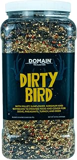 Domain Outdoor Dirty Bird Food Plot Seed Mix for Doves, Pheasants, Turkey and Deer, 1/4 Acre, 2 Varieties of Millet, Sunflower, Sorghum and Soybeans, Designed to Attract, Provide Habitat and Food