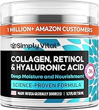 Sponsored Ad - SimplyVital Collagen, Retinol & Hyaluronic Acid Cream - Anti-Aging Face Moisturizer for Face, Firming Skin Care Neck & Décolleté - Made in USA, Daily Moisturizer Face Cream Day & Night 