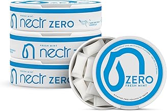 Nectr Energy Zero Pouches - No Caffeine, No Sugar, Zero Calories Mini Pouches for Oral Fixation and Stress Relief - 4 Pucks of 20 - Fresh Mint Flavor