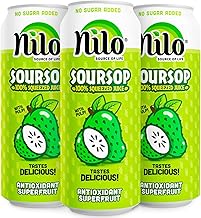 NILO Soursop Juice | 100% Real Guanabana Soursop Graviola | NO Sugar added | NOT From Concentrate | 16.57 oz (Pack of 12)