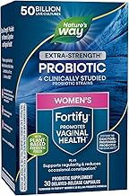 Nature’s Way Fortify Women’s 50 Billion Daily Probiotic Supplement, 10 Probiotic Strains, Digestive Health*, Immune Support*, Women’s Health*, Non-GMO, No Refrigeration Required, 30 Capsules