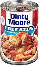 DINTY MOORE Beef Stew, 15 oz (12 Pack), Fully Cooked & Ready-To-Eat with Fresh Potatoes & Carrots, Gluten-Free, 10g Protein, No Preservatives, Perfect for Noodles, Biscuits & Hot Pies