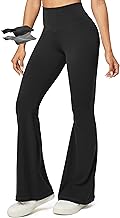 Sponsored Ad - Heathyoga Flare Leggings for Women Tummy Control Yoga Pants Women Flared Leggings with Pocket Bell Bottom Legging Black