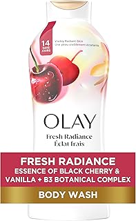 Body Wash for Women, Fresh Radiance, Refreshing & Renewing, Made with Plant Based Cleansers, B3 Botanical Complex, For All Skin Types, Black Cherry & Vanilla Scent, 22 fl oz