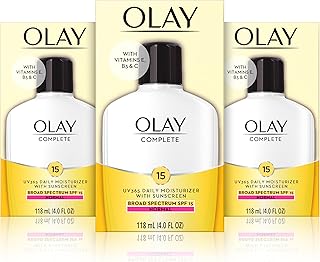 Complete Lotion Moisturizer with Sunscreen SPF 15 Normal, 4.0 Fluid Ounce, 3 Count