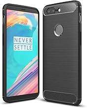 Case Compatible with Oneplus 5t, Carbon Fiber Shock Absorption Slim Case, Black