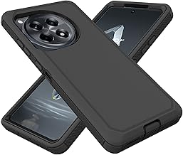 for Oneplus 12R Case, Heavy Duty Defender Case Dustproof Shockproof Protection 3 in 1 Rugged Cover for Oneplus 12R (2024) - Black